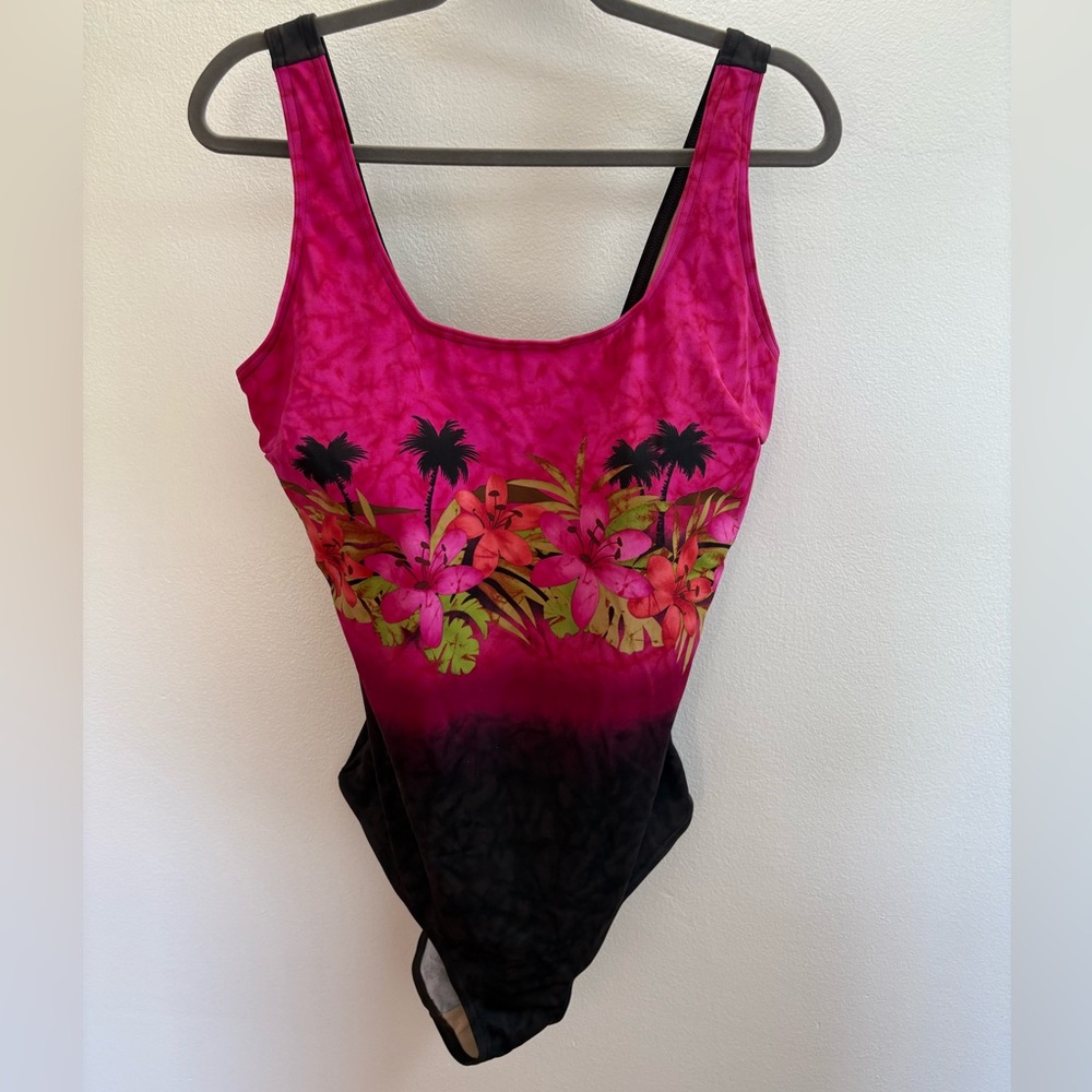 NWOT Islander Pink Hawaiian Floral One Piece Swimsuit 20W